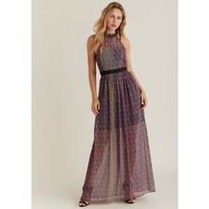 BCBGeneration Confetti Floral Halter Maxi Dress Size 6